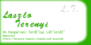 laszlo terenyi business card